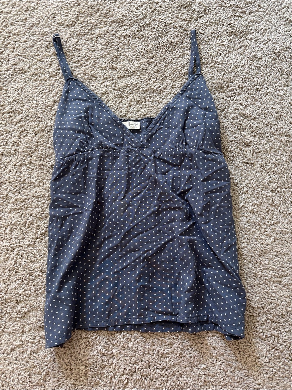 John Galt Brandy Melville Polka Dot Navy Cami Tank Top